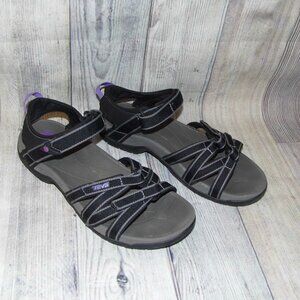 TEVA Tirra Black/Purple Sport Sandals Womens Size 9
